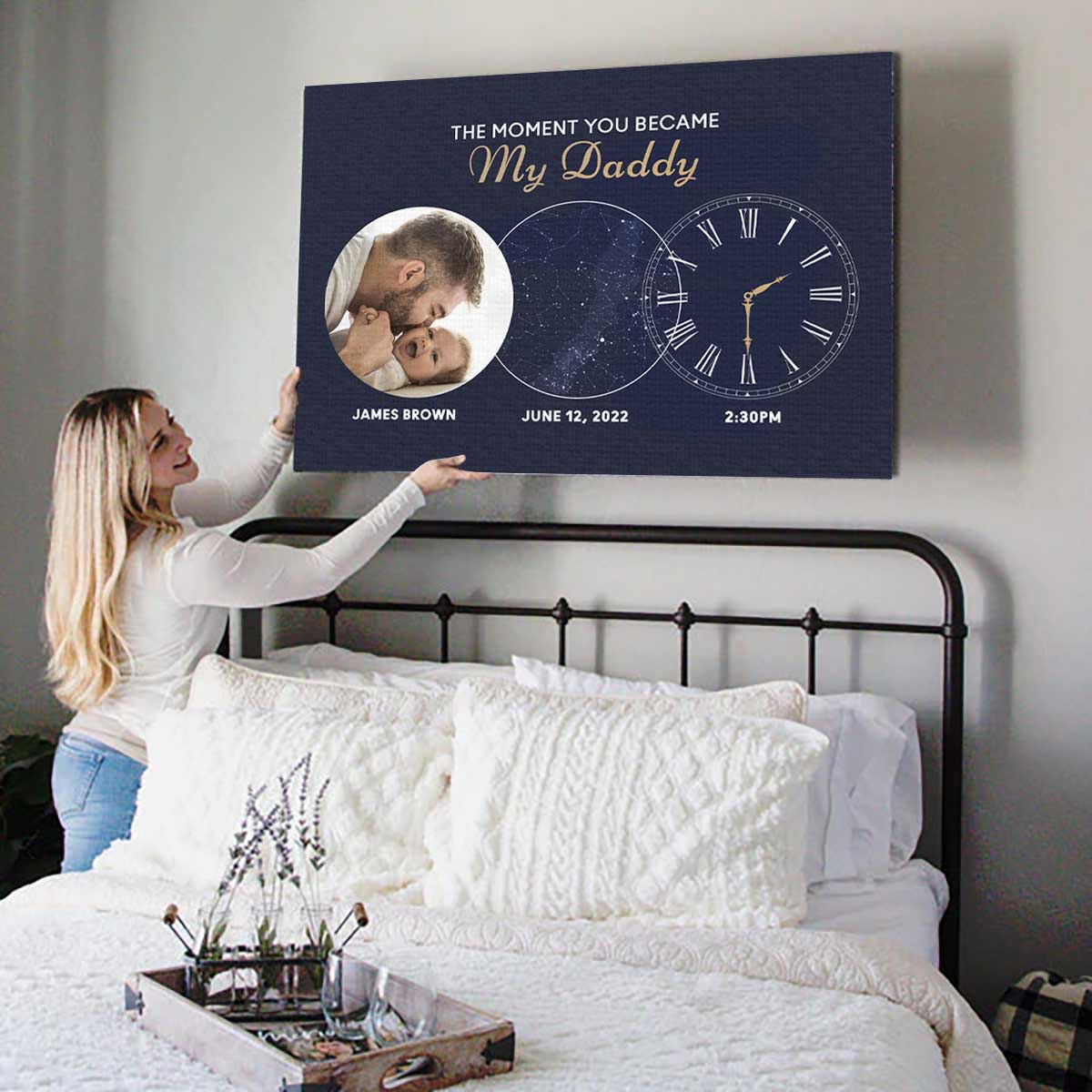 The Moment You Became My Daddy |  Custom Star Map Canvas