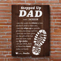 Stepped Up Dad Custom Name Premium Canvas Gift