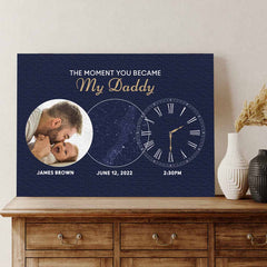 The Moment You Became My Daddy |  Custom Star Map Canvas