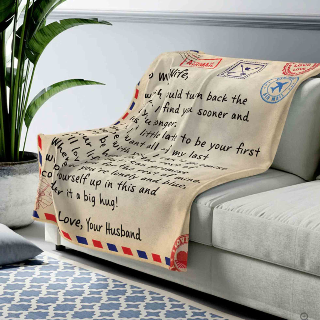 Personalized Giant Love Letter Premium Sherpa Blanket For Her