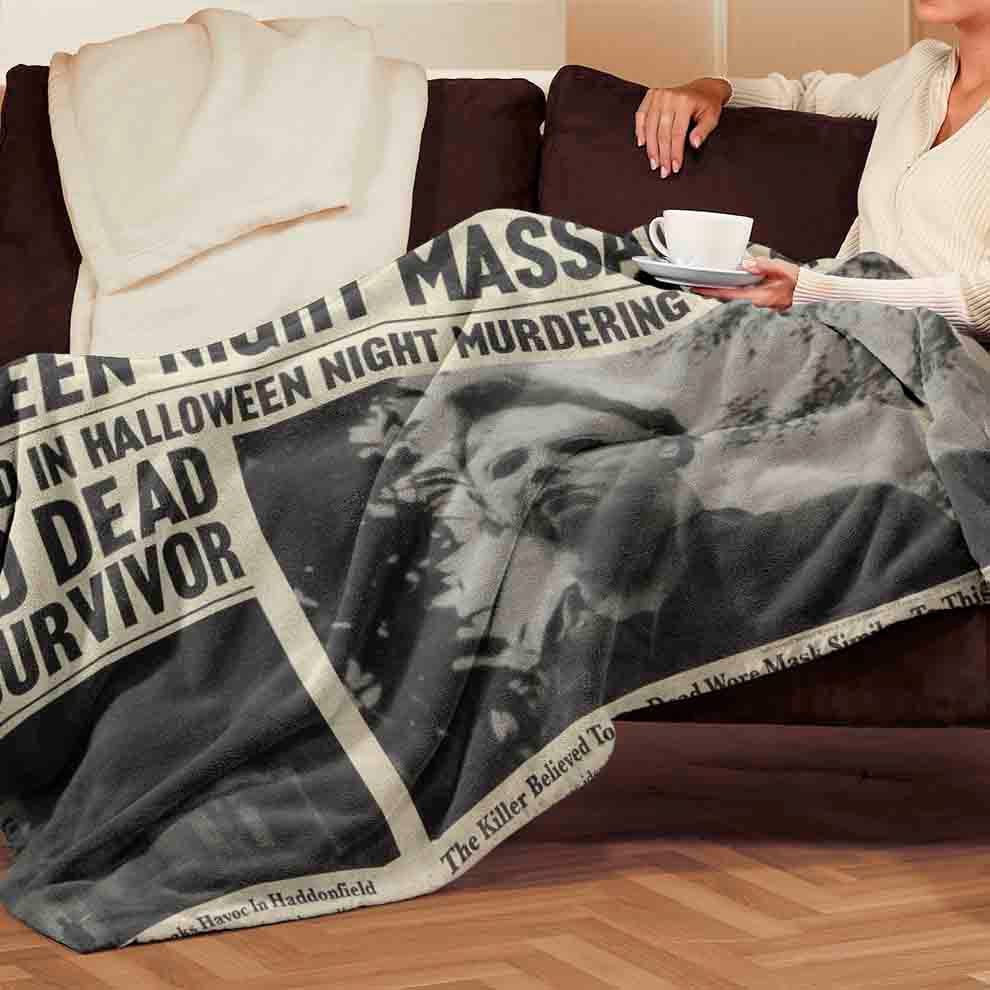 1978 Halloween Night Massacre Michael Myers Newspaper Blanket