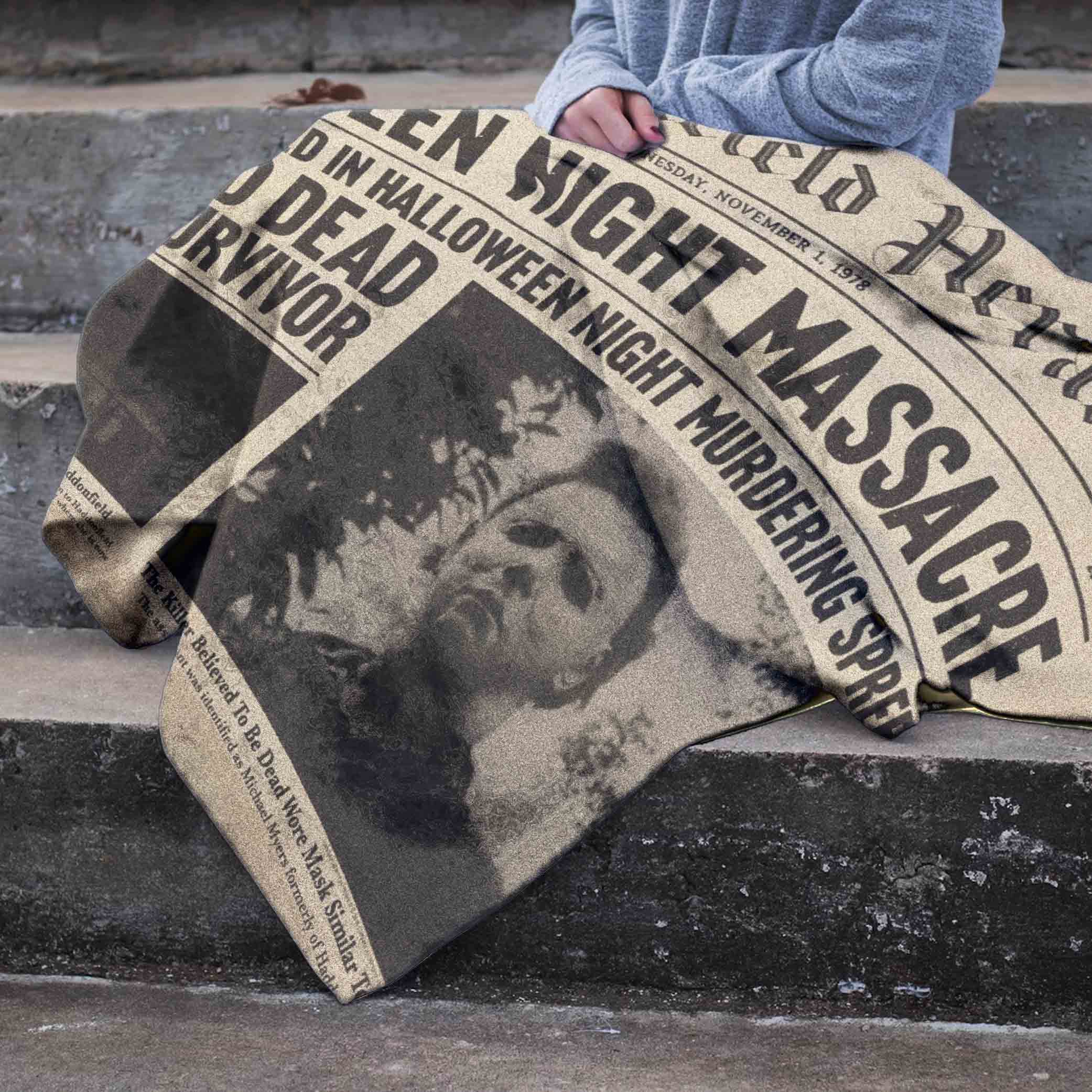 1978 Halloween Night Massacre Michael Myers Newspaper Blanket