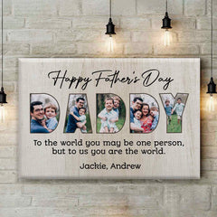 Happy Father's Day Daddy Custom Photo Canvas