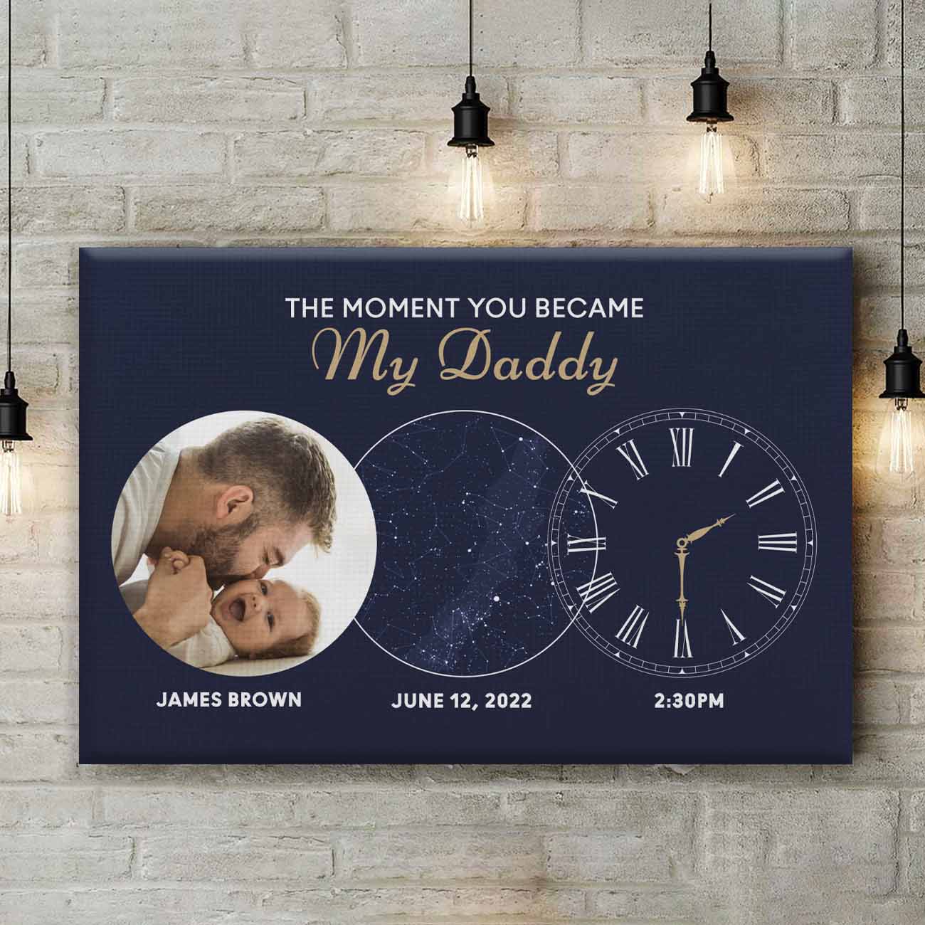 The Moment You Became My Daddy |  Custom Star Map Canvas