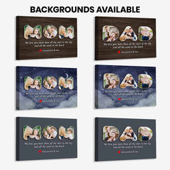 We Love You Custom Photo Canvas for Mom Dad