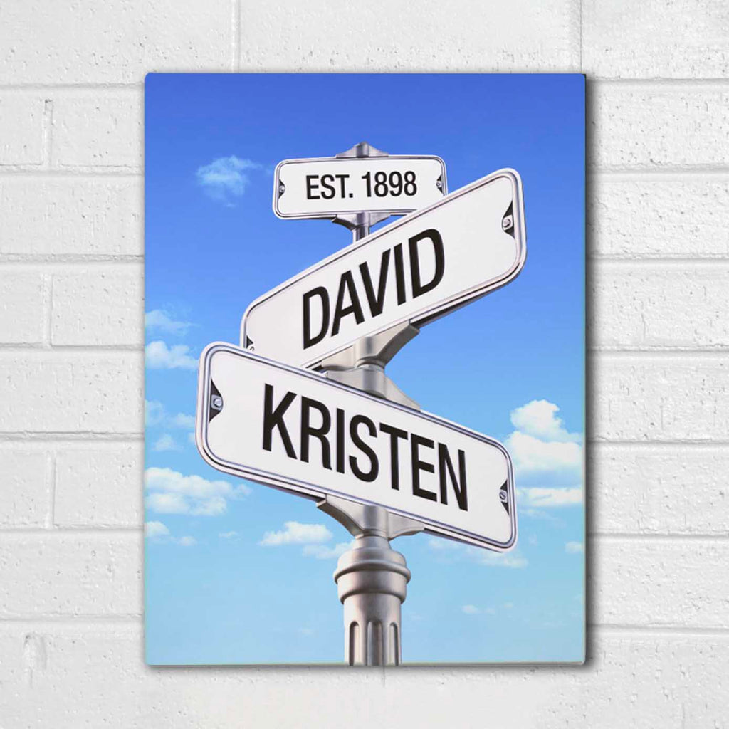 Intersection of Love | Custom Anniversary Couple Canvas