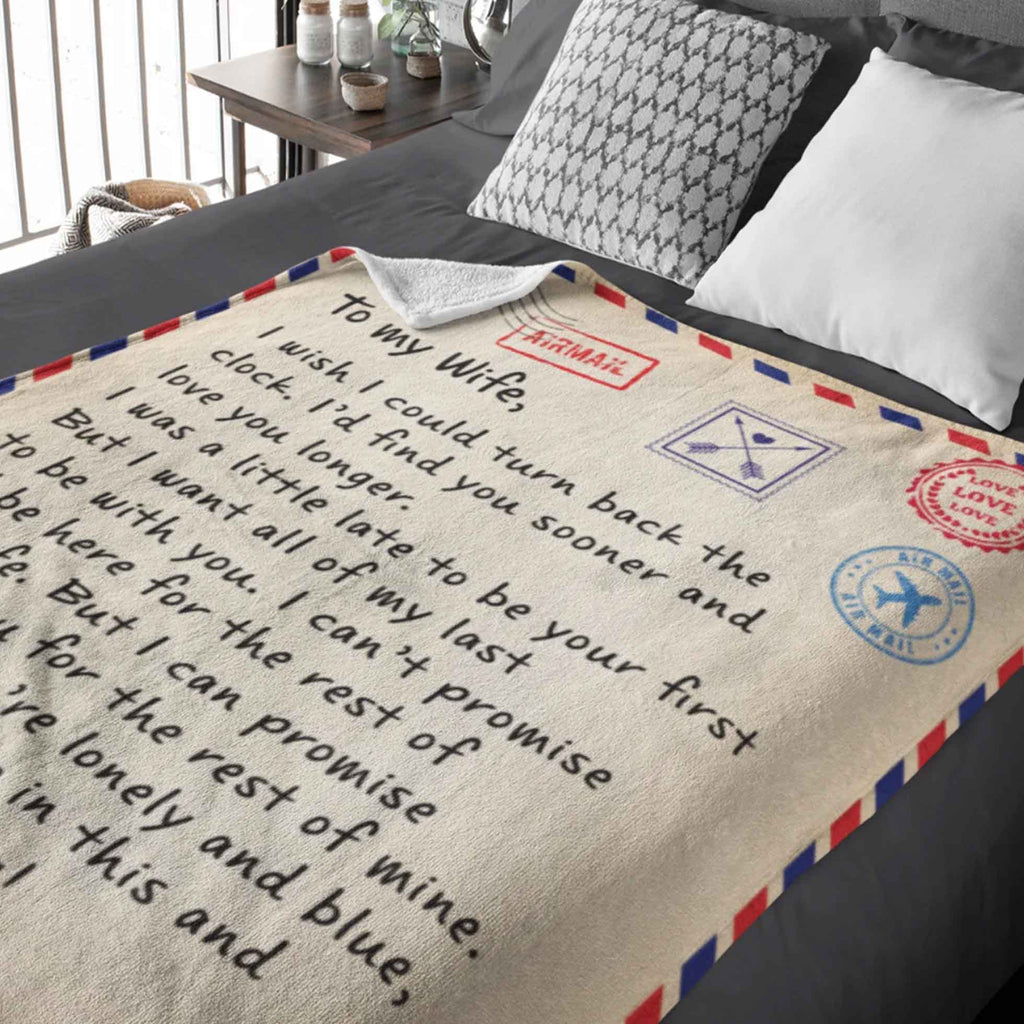 Personalized Giant Love Letter Premium Sherpa Blanket For Her