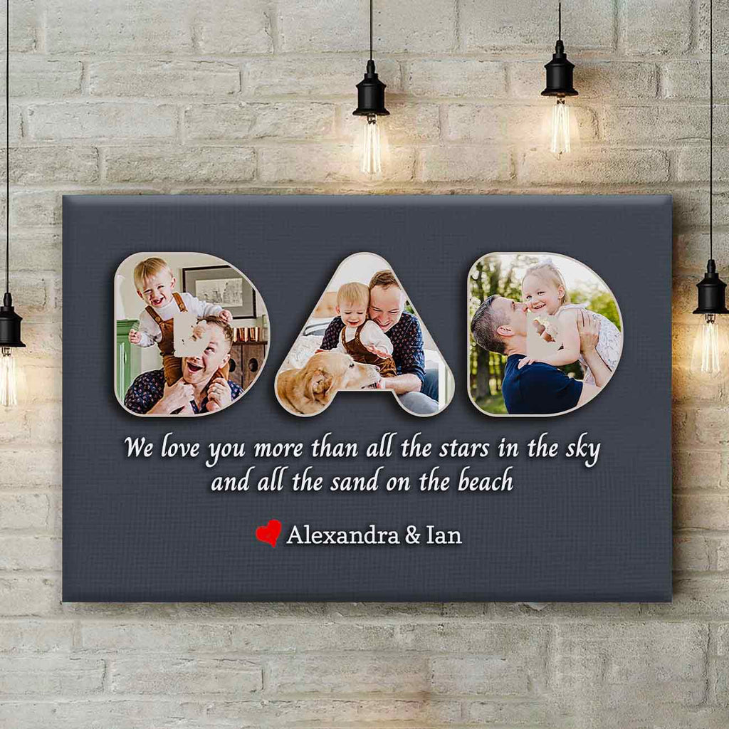We Love You Custom Photo Canvas for Mom Dad
