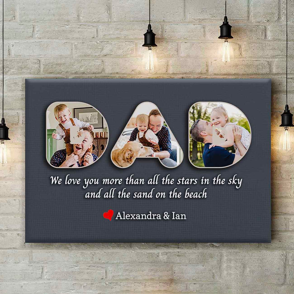 We Love You Custom Photo Canvas for Mom Dad