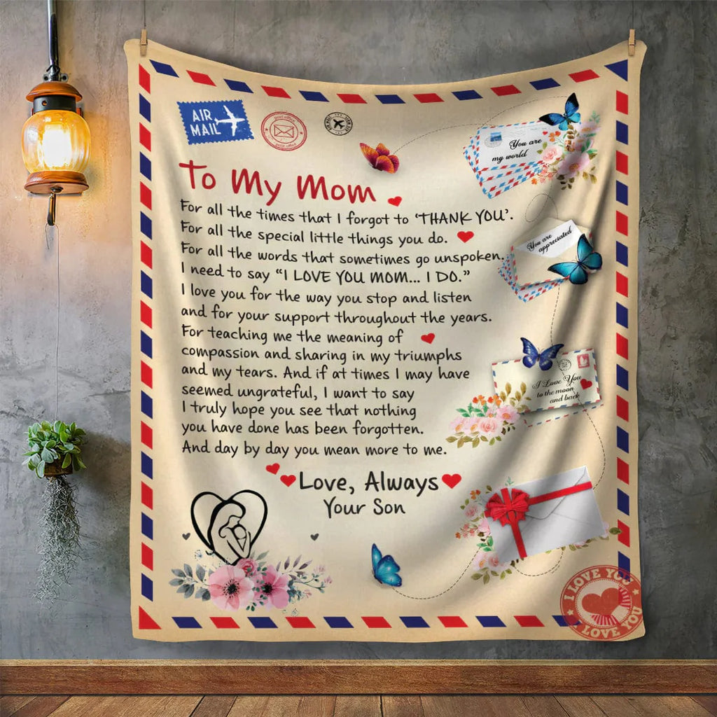 Personalized Giant Love Letter Blanket To My Mom - From Son Daughter