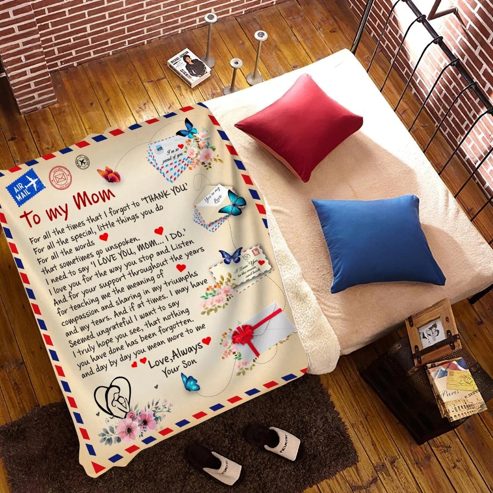 Personalized Giant Love Letter Blanket To My Mom - From Son Daughter