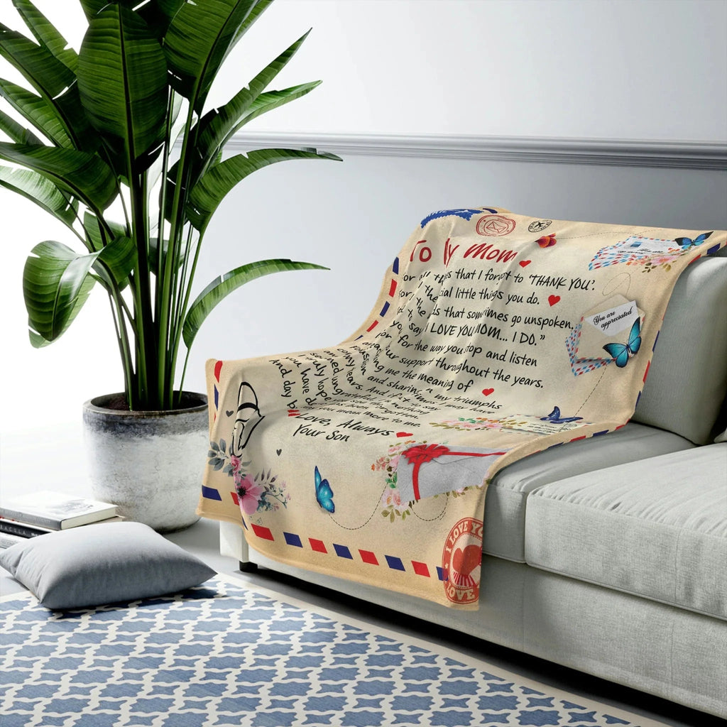 Personalized Giant Love Letter Blanket To My Mom - From Son Daughter