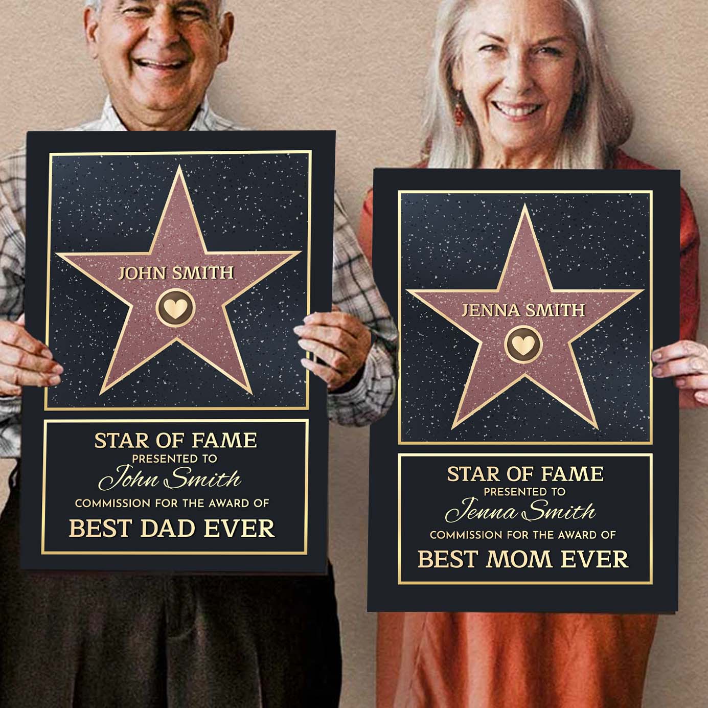 Star Of Fame Personalized Canvas Unique Gift for Mom Dad Family