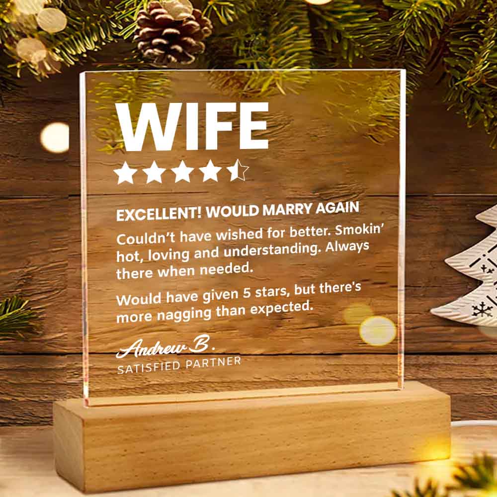 Funny Wife Rating Review Custom Keepsake Light