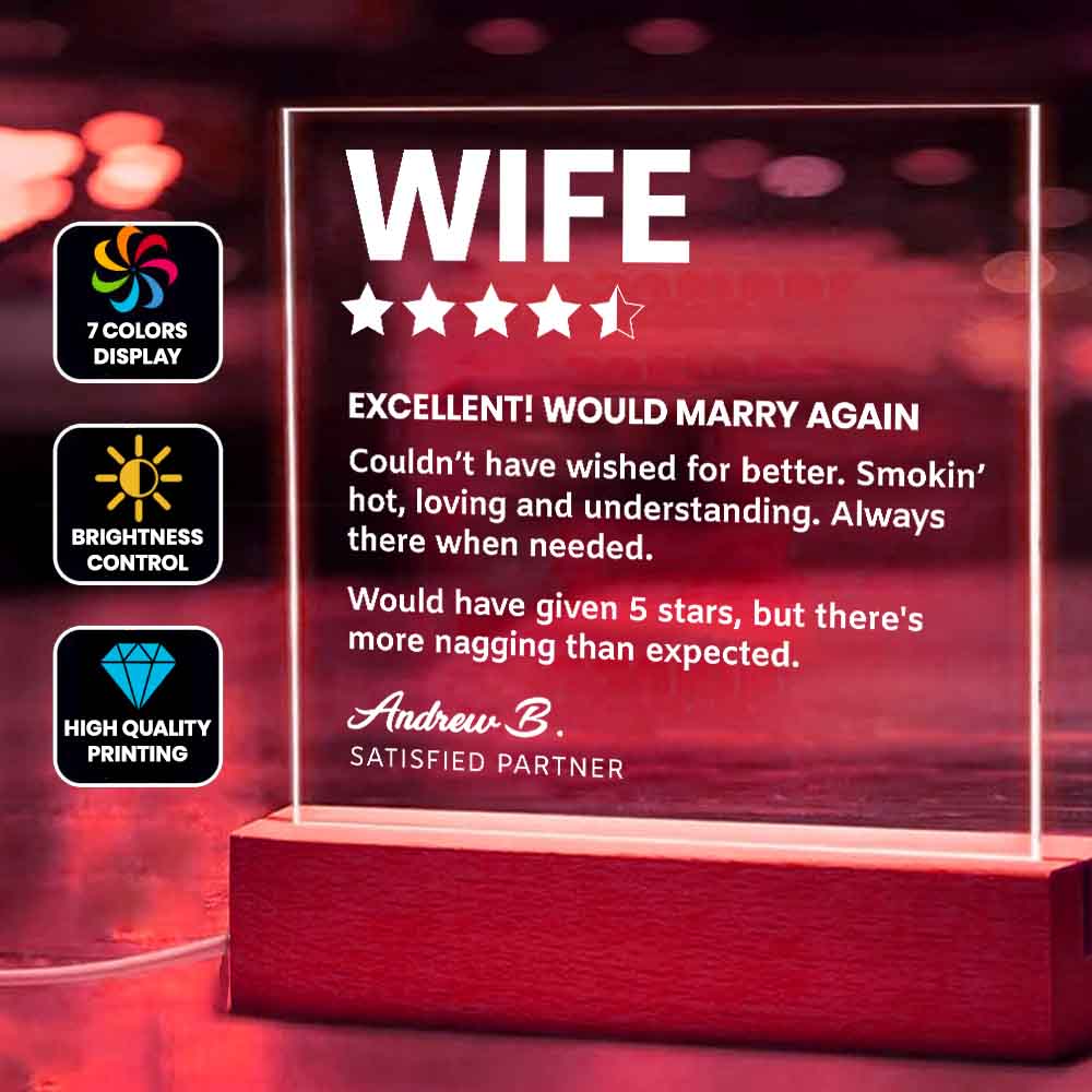 Funny Wife Rating Review Custom Keepsake Light