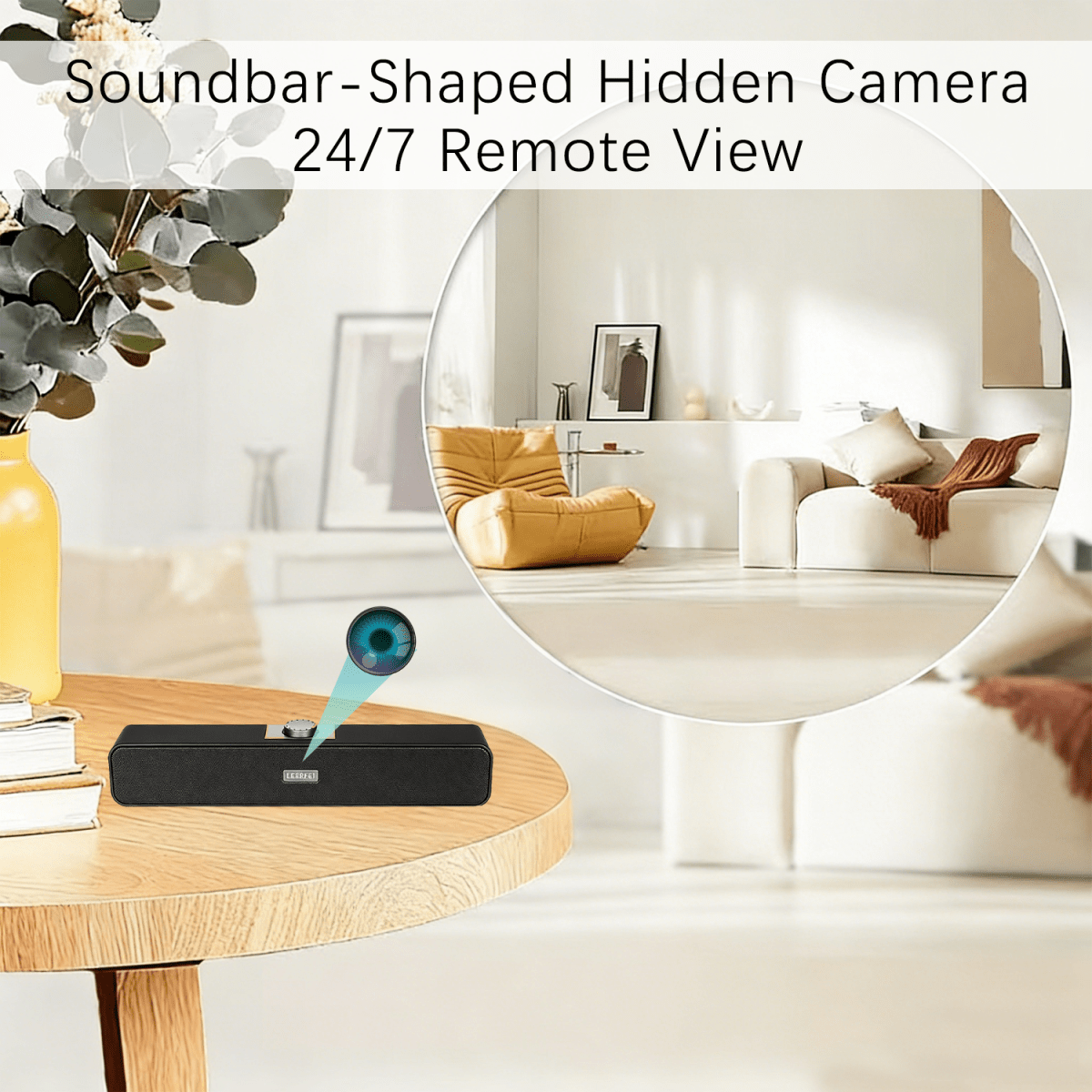 4K Ultra-HD Wi-Fi Surveillance Camera | Soundbar-Style Hidden Camera | Remote-View Home Security