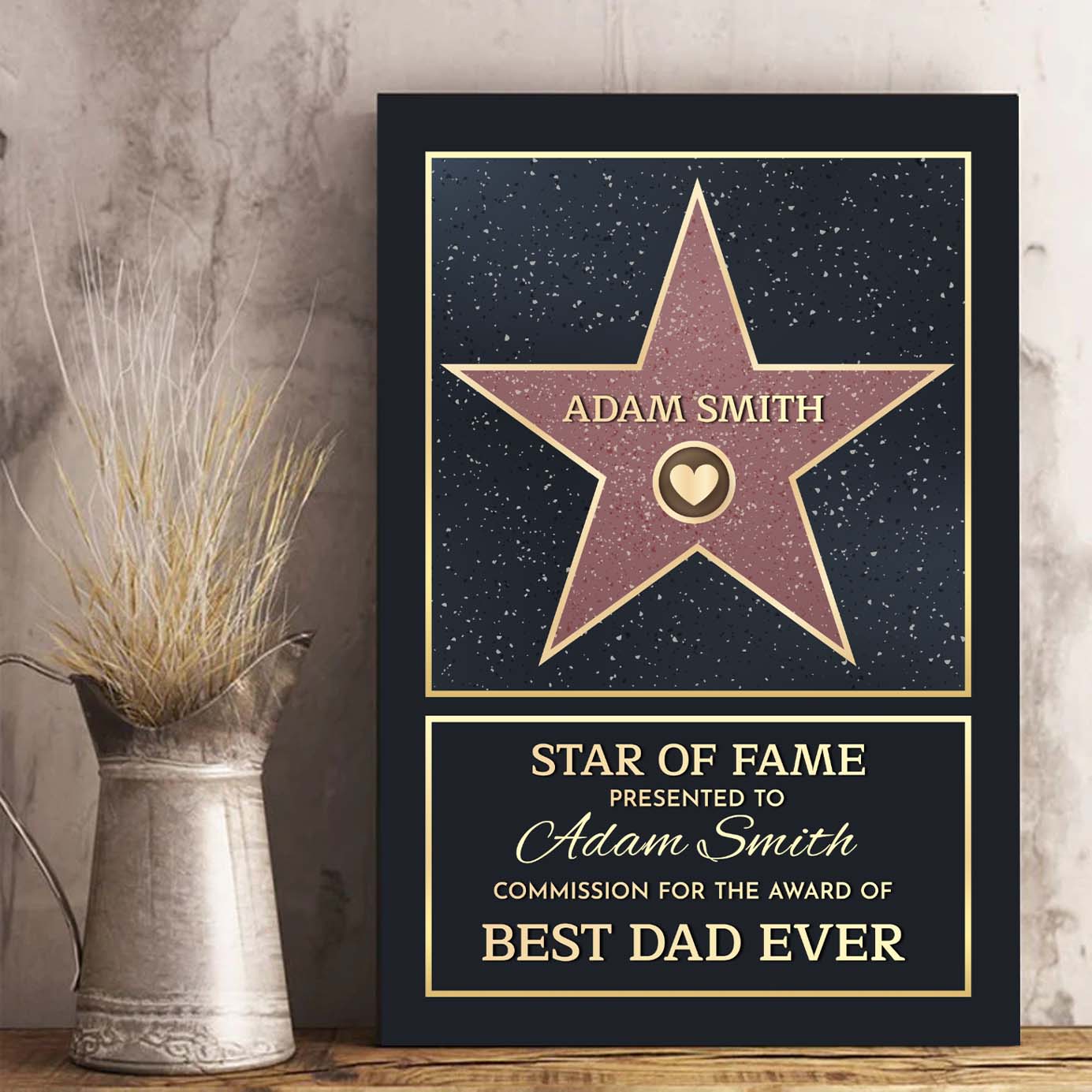 Star Of Fame Personalized Canvas Unique Gift for Mom Dad Family