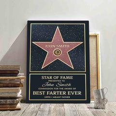 Star Of Fame Personalized Canvas Unique Gift for Mom Dad Family