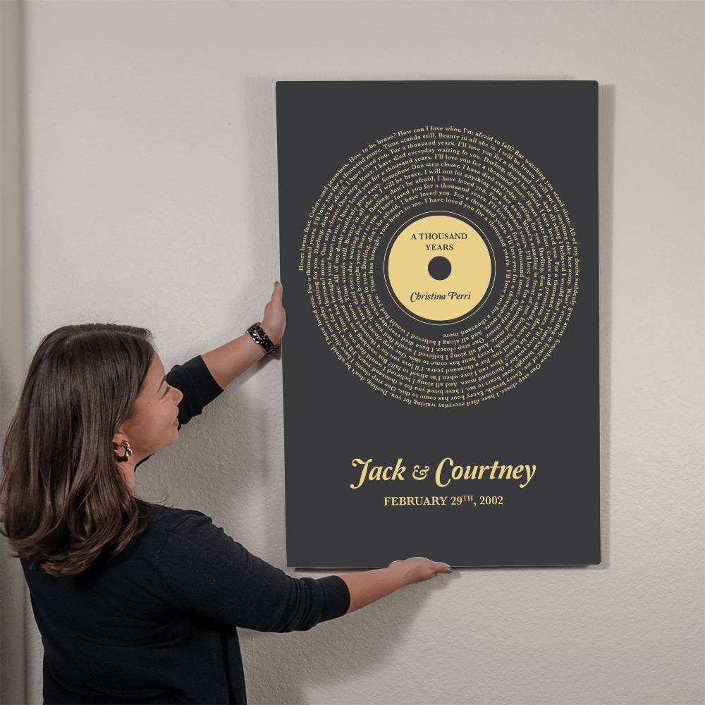 Custom Vinyl Song Lyrics Metal Art