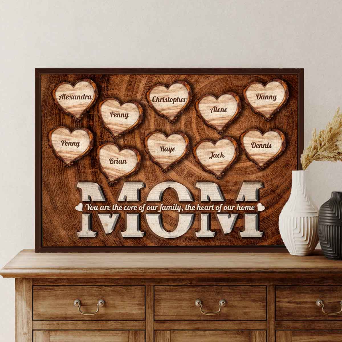 The Heartwood Rings Personalized Canvas For Mom