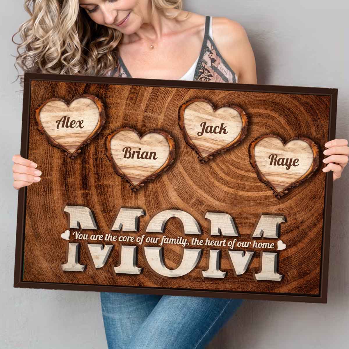 The Heartwood Rings Personalized Canvas For Mom