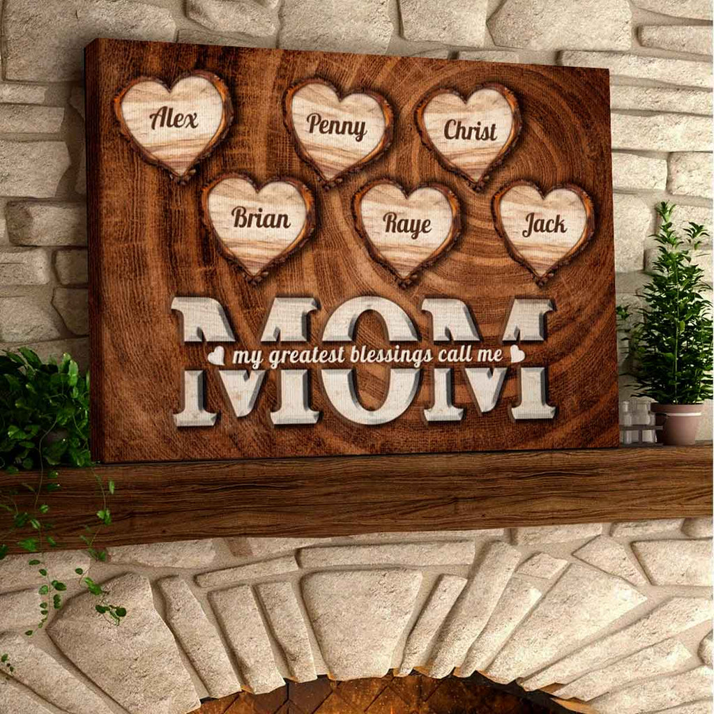 The Heartwood Rings Personalized Canvas For Mom