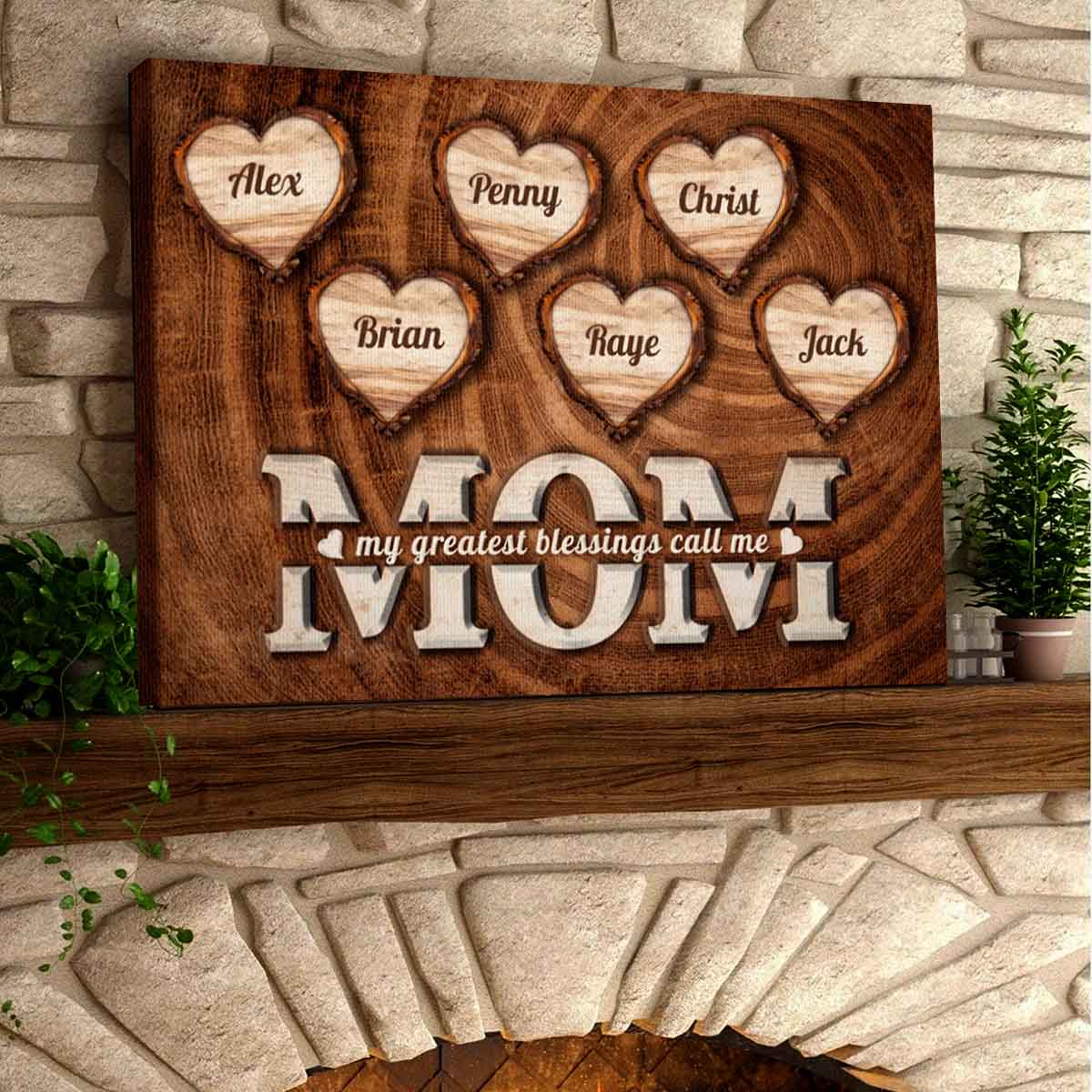 The Heartwood Rings Personalized Canvas For Mom