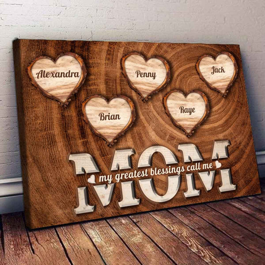 The Heartwood Rings Personalized Canvas For Mom
