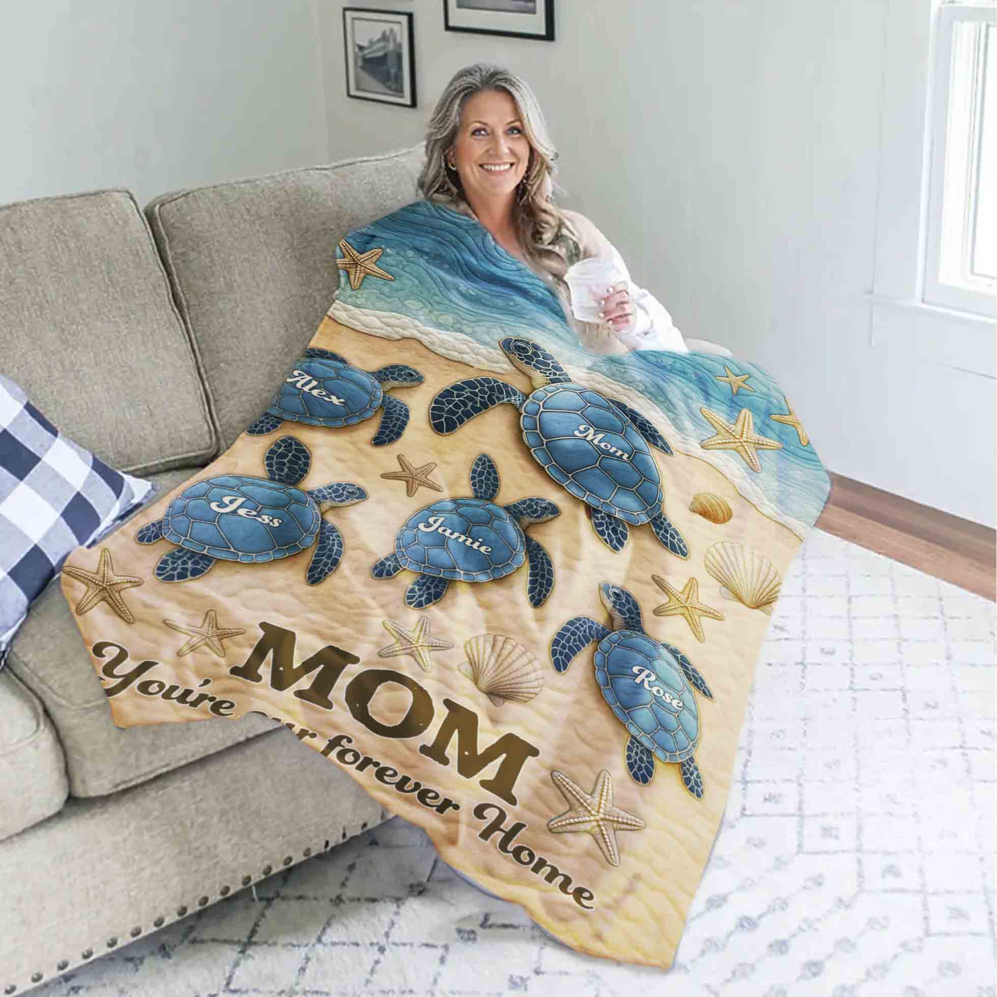 Mom Forever Home Custom Premium Sherpa Blanket