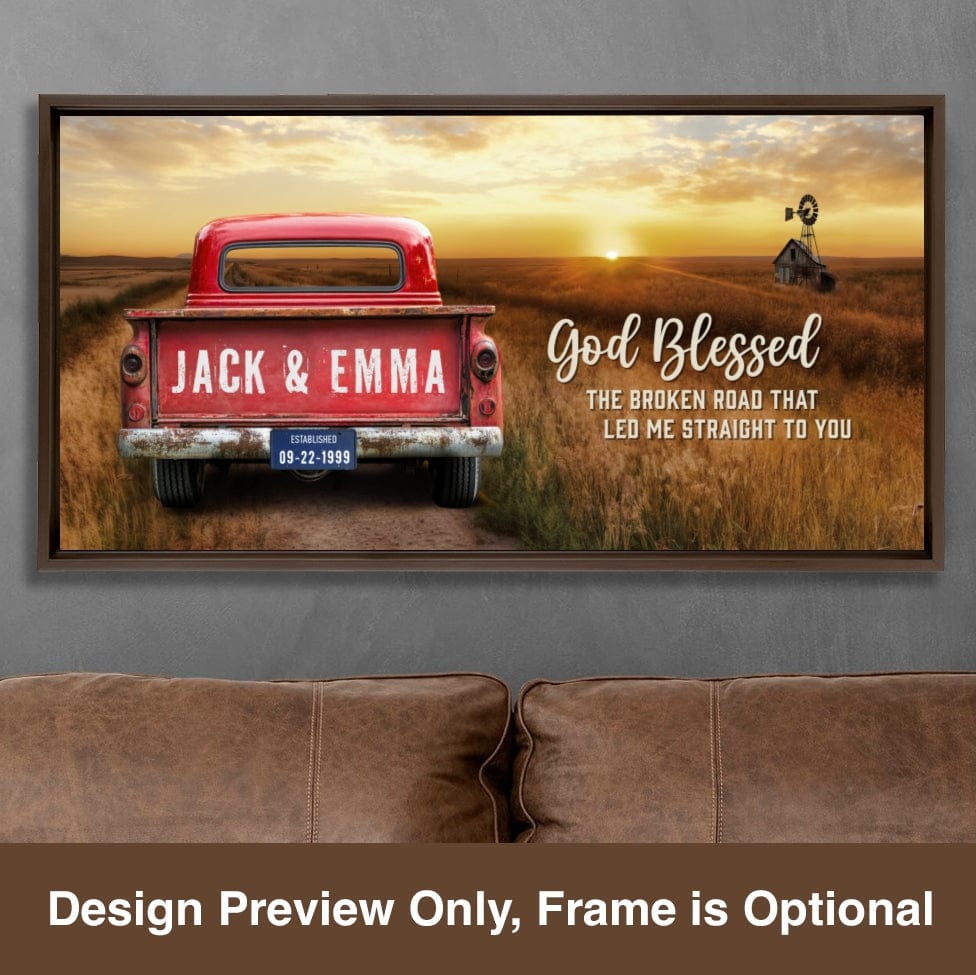 Custom Vintage Truck Farmhouse Canvas Gift