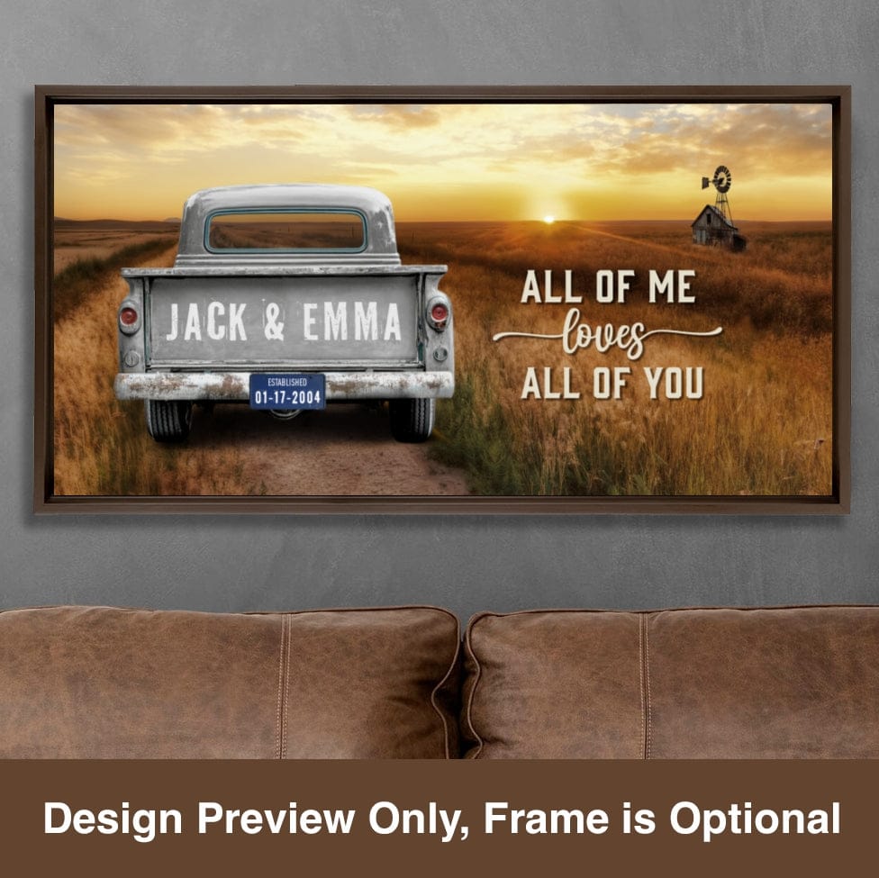Custom Vintage Truck Farmhouse Canvas Gift