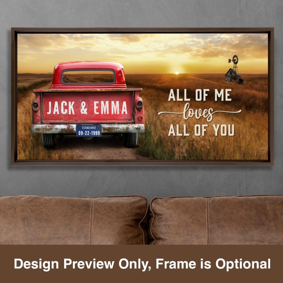 Custom Vintage Truck Farmhouse Canvas Gift
