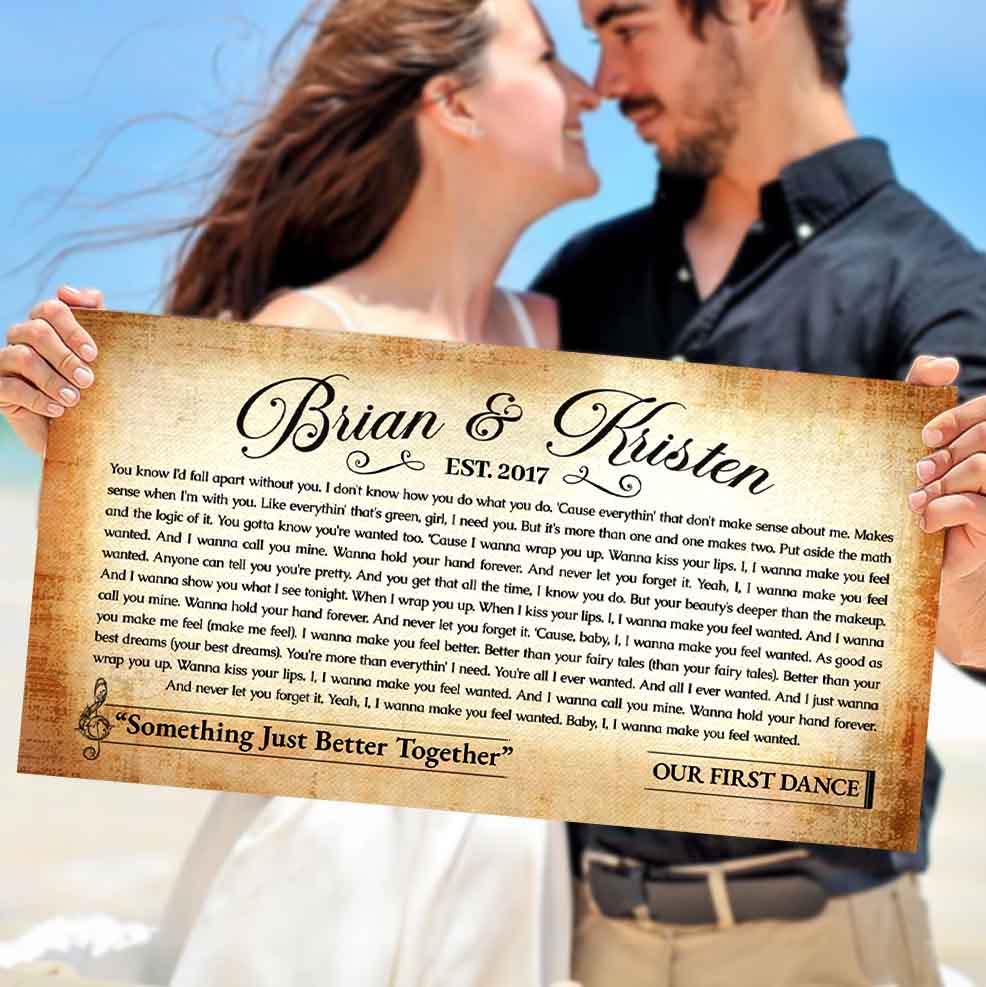 Custom Your Song Lyrics Vintage Canvas Gift