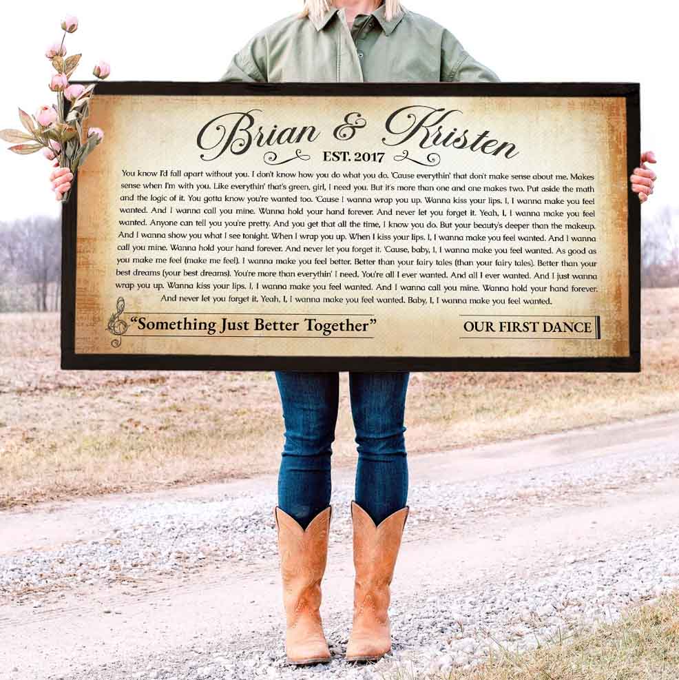 Custom Your Song Lyrics Vintage Canvas Gift