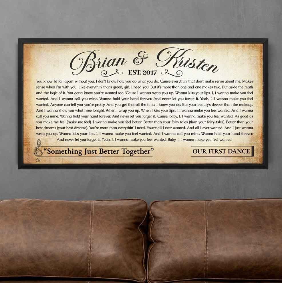 Custom Your Song Lyrics Vintage Canvas Gift