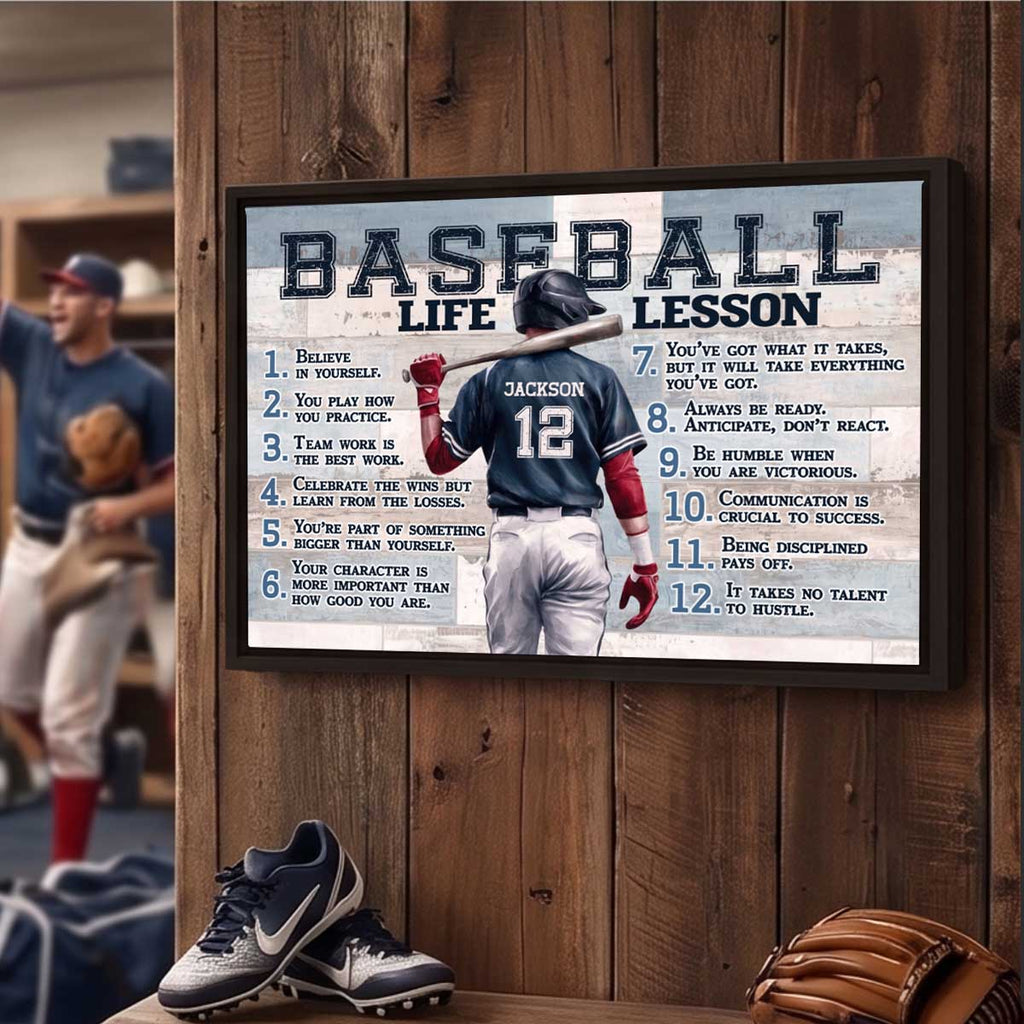 Baseball Life Lessons Personalized Canvas Sports Room