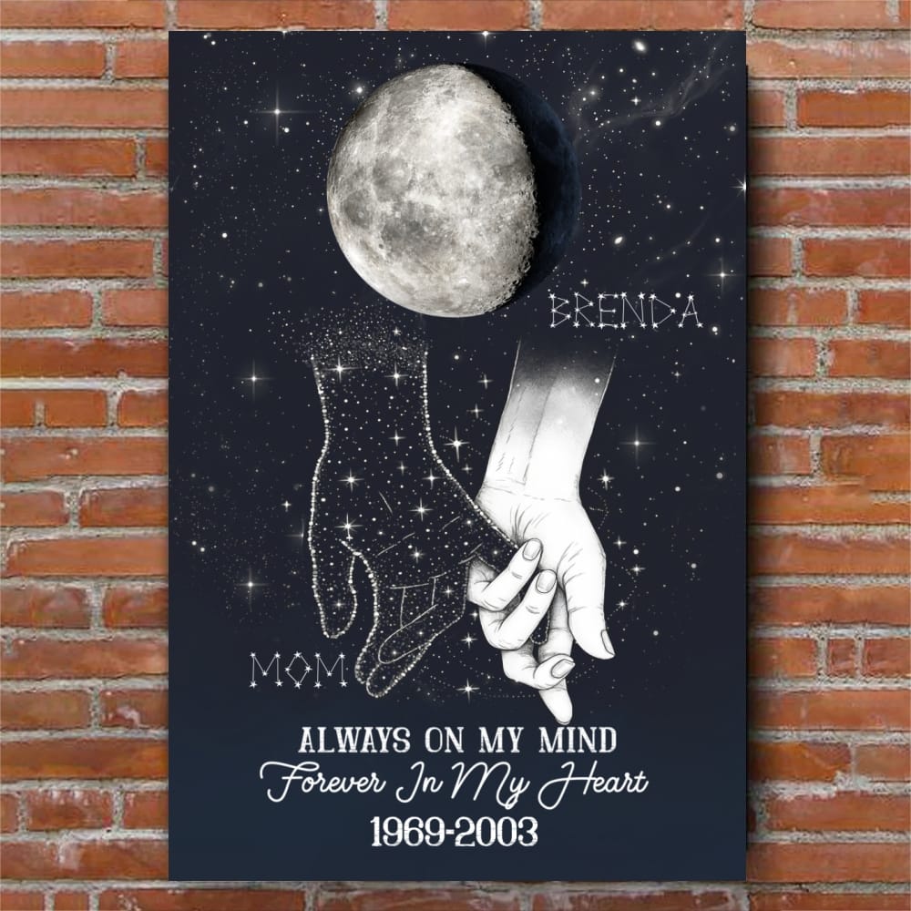 Heaven Gained The Brightest Star Custom Moon Phase Memorial Canvas