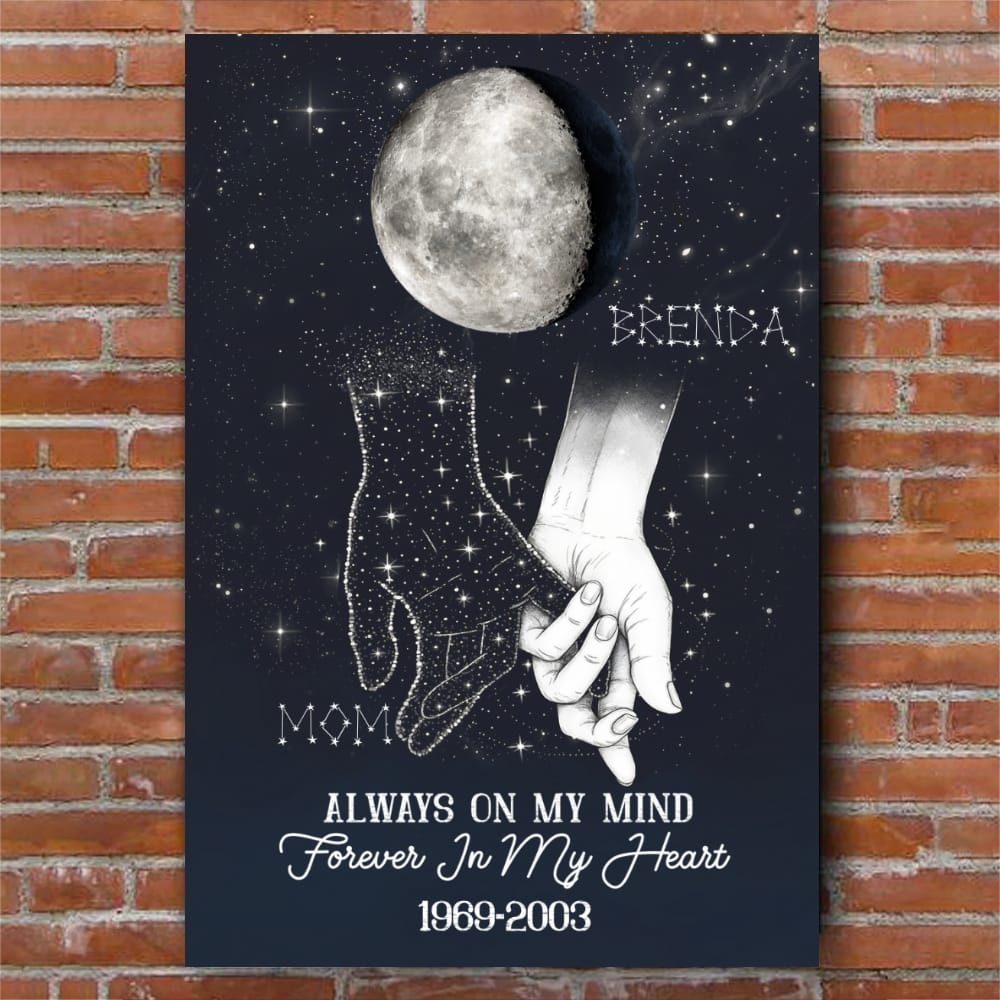 Heaven Gained The Brightest Star Custom Moon Phase Memorial Canvas