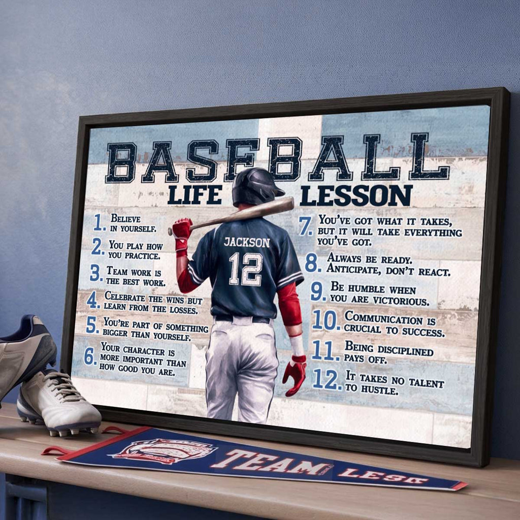 Baseball Life Lessons Personalized Canvas Sports Room